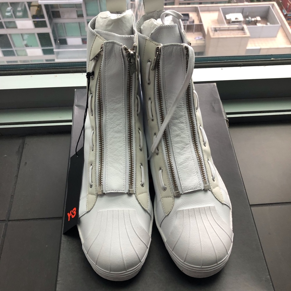 Y-3 Man White High Top Sneakers